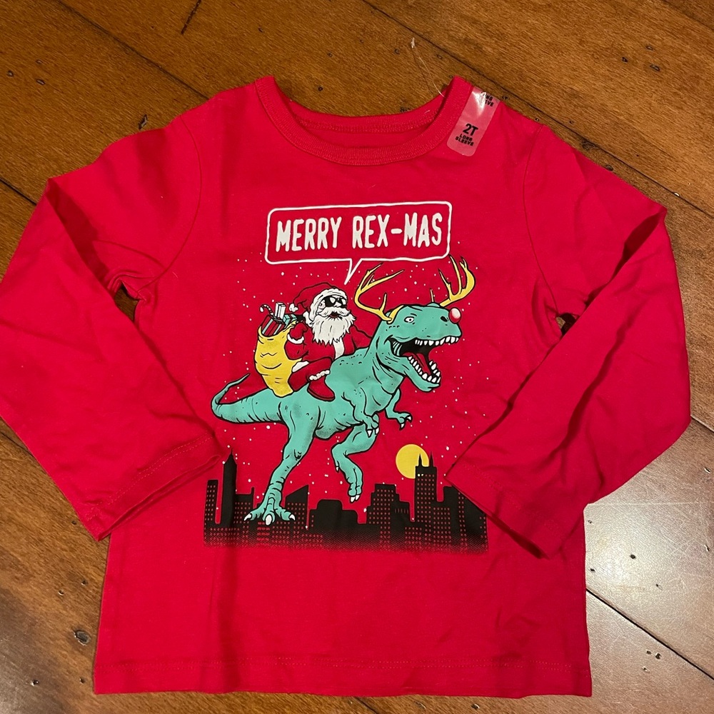 NWOT Children’s Place long sleeve Merry Rex-Mas size 2